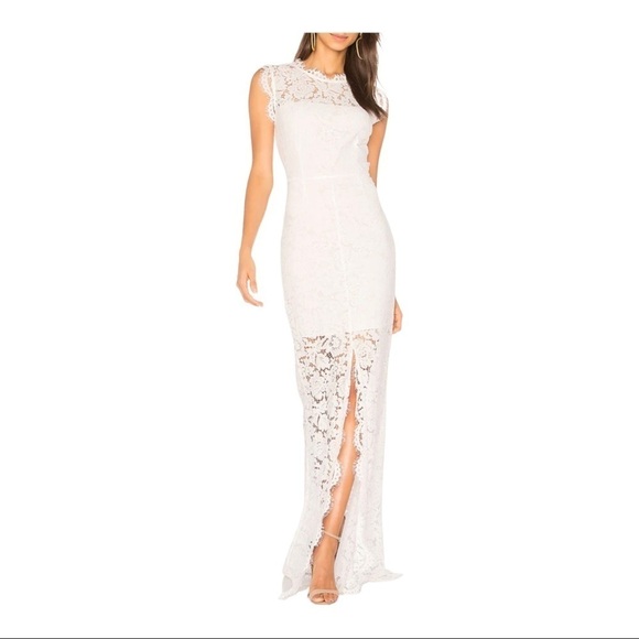 NWT RACHEL ZOE Estelle White Lace Cutout Open Back Maxi Gown Size US 6 - Picture 5 of 9